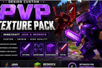 design custom pvp texture pack, minecraft server resource pack java and bedrock