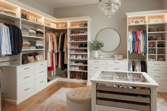 create custom wardrobe and walk in closet designs with detailed shop drawings