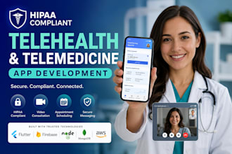 develop hipaa compliant telehealth telemedicine app clinic app
