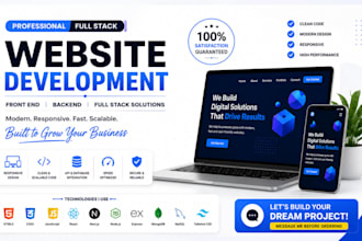 website development as full stack web developer, front end, backend developer