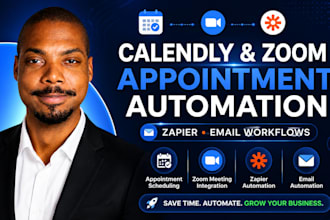 set up calendly, zoom, zapier appointment booking and email automation