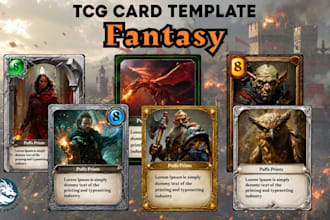 design custom tcg card frame, ccg template, card border and UI layout for print