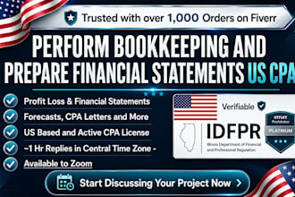 perform bookkeeping and prepare financial statements US CPA