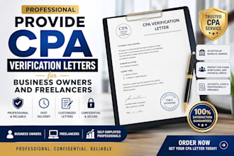 provide CPA verification letters for business owners and freelancers