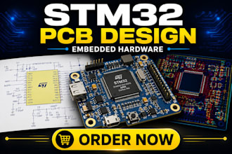 design stm32 pcb with schematic, layout and gerber files