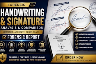 do forensic handwriting and forge signature analysis, comparison with report