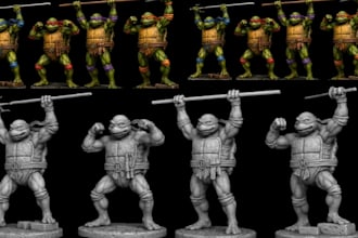 convert 2d image to 3d model action figure toy 3d figurine stl 3d printing