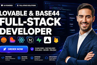 build lovable website base44 webapp as full stack web developer frontend backend