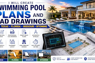 create swimming pool plans and cad drawings for texas florida missouri wyoming