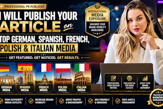 publish your article on top german, spanish, french, polish italian dutch media