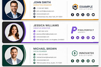 custom company clickable html email signature with logo animated email signature
