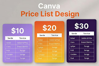 design canva price list, bar price list, menu price list