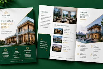 design brochure business flyer bifold trifol real estate booklet leaflet