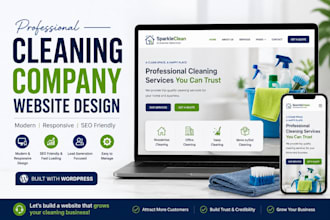 build a modern cleaning carpet office janitorial and maid service website