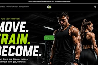 design a high converting shopify gym fitness, supplement store and sports wears