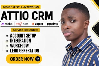 integrate attio CRM with n8n, zapier, make com and ai automation workflows