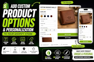 add custom product options and personalization to your shopify store