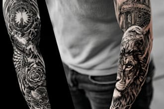 create a tattoo design of tattoo sleeve