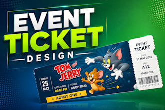design professional event, concert, party, VIP and raffle tickets