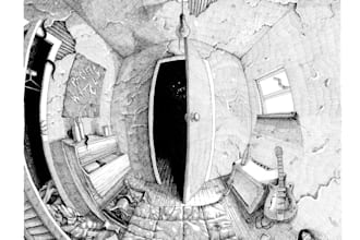 pen and ink ep album cover illustration