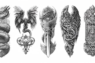 create unique tattoo, custom tattoo design, tattoo sleeve