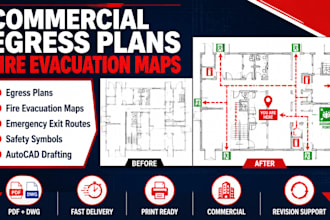 draft commercial egress plans and fire evacuation maps