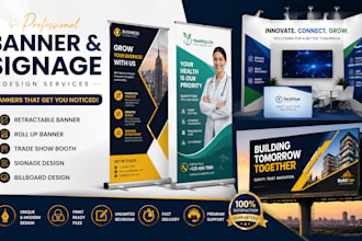 design retractable banner roll up banner trade show booth, signage and billboard