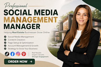 manage your real estate social media marketing and create engaging content
