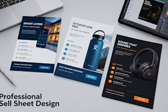 design a professional sell sheet, one sheet or product sheet