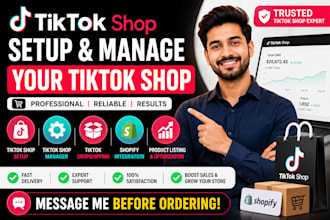 setup tiktok shop, manage tiktok shop and tiktok dropshipping