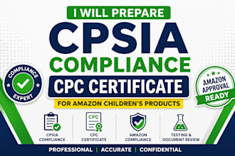 prepare cpsia compliance, CPC certificate for amazon children products