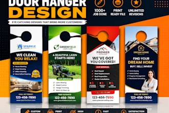 door hanger design, postcard, door hanger, rack card, poster and flyer design,