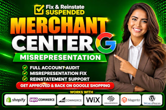 fix google merchant center suspension and misrepresentation