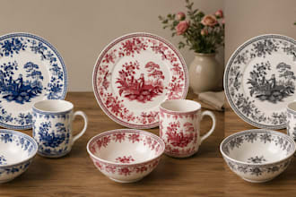 design custom ceramic plate, bowl and mug decal artwork