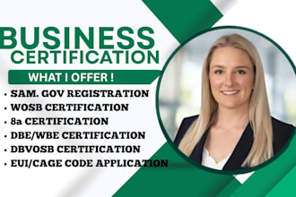 apply wosb, edwosb, mbe, dbe, 8a certification and samgov registration