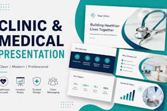 design clinic deck, medical pitch deck, healthcare presentation slides