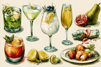 draw any food illustration you want