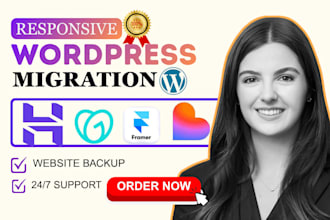 migrate figma, hostinger, showit, lovable to wordpress using elementor pro
