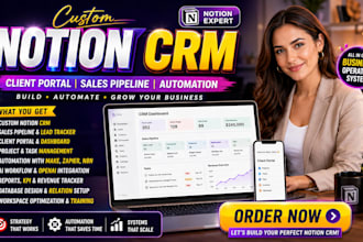 build custom notion CRM client portal sales pipeline make zapier n8n ai notion