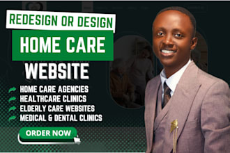 design home care website, healthcare, elderly care, medical website, home care