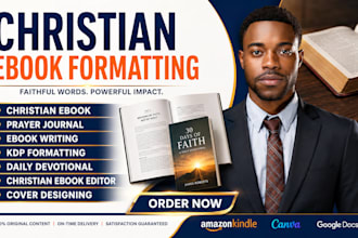 design, format, and ghostwrite christian KDP ebooks, devotionals, journals