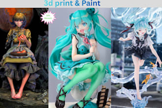 3d print and paint anime figure, action figure, custom miniature, resin 3d model