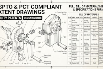 create uspto compliant utility and design patent drawings