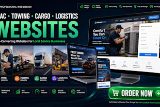 design cargo, courier, logistics, hvac and transport website