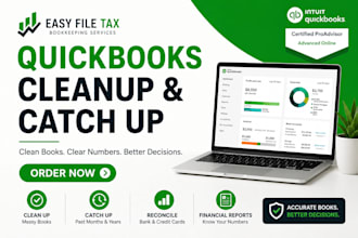 do quickbooks cleanup, catch up, and reconciliation