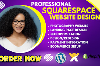 develop squarespace website, design photography website squarespace website