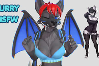 draw nsfw art illustration or furry nsfw anime style