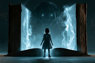 design a terrifying horror book cover illustration