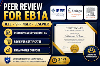 provide peer review certificates for ieee, springer, and elsevier for eb1a