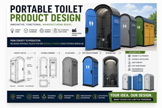 do 3d cad portable toilet industrial product design